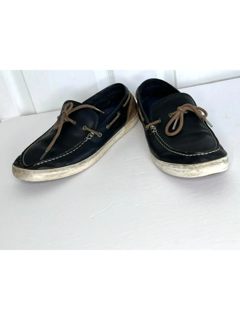 Cole Haan Grand. OS Mens Boat Shoes sz 11.5M Leather Navy C1044 Nautical Preppy
